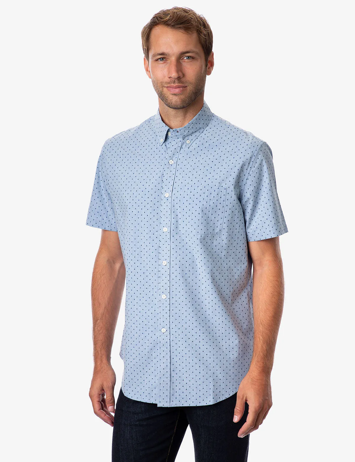 HEATHER POPLIN DOT SHIRT sold by U.S. Polo Assn.