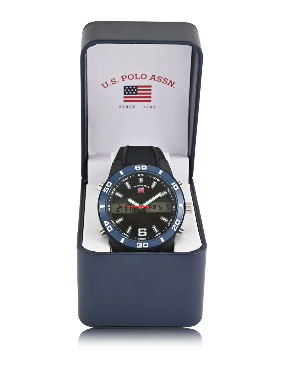 MEN'S BLACK AND BLUE RUBBER STRAP ANA DIGI WATCH sold by U.S. Polo Assn. product image thumbnail 3