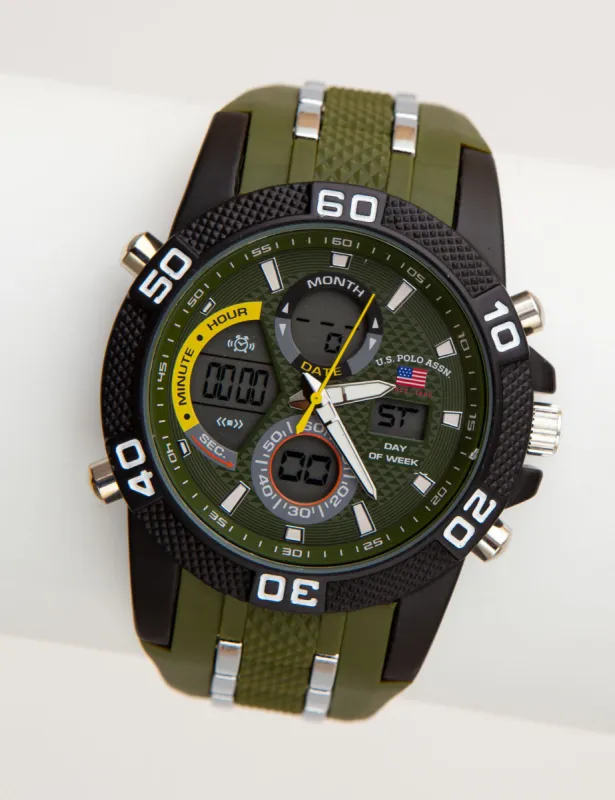 MEN'S GREEN ANA DIGI SPORT WATCH sold by U.S. Polo Assn.