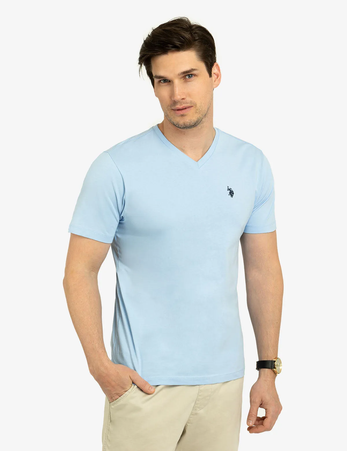 SOLID V-NECK T-SHIRT sold by U.S. Polo Assn.