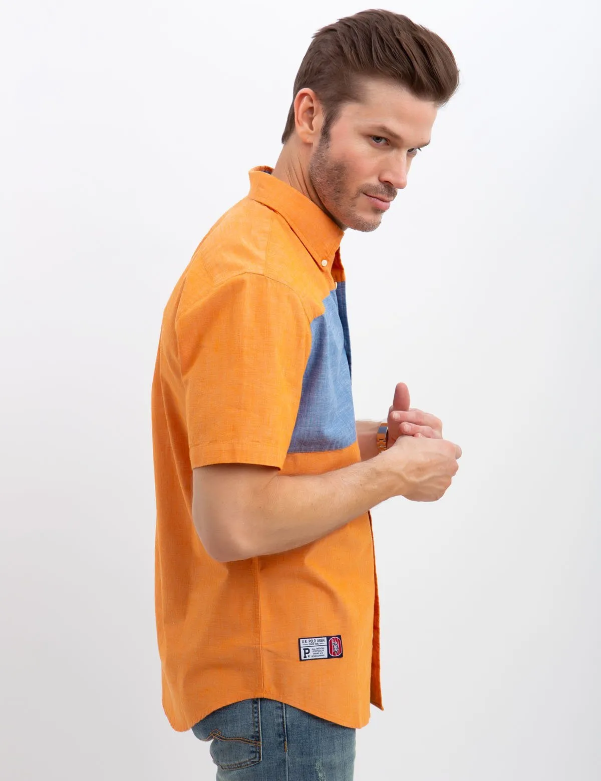 STRETCH SLIM CANVAS SHIRT sold by U.S. Polo Assn. product image thumbnail 2