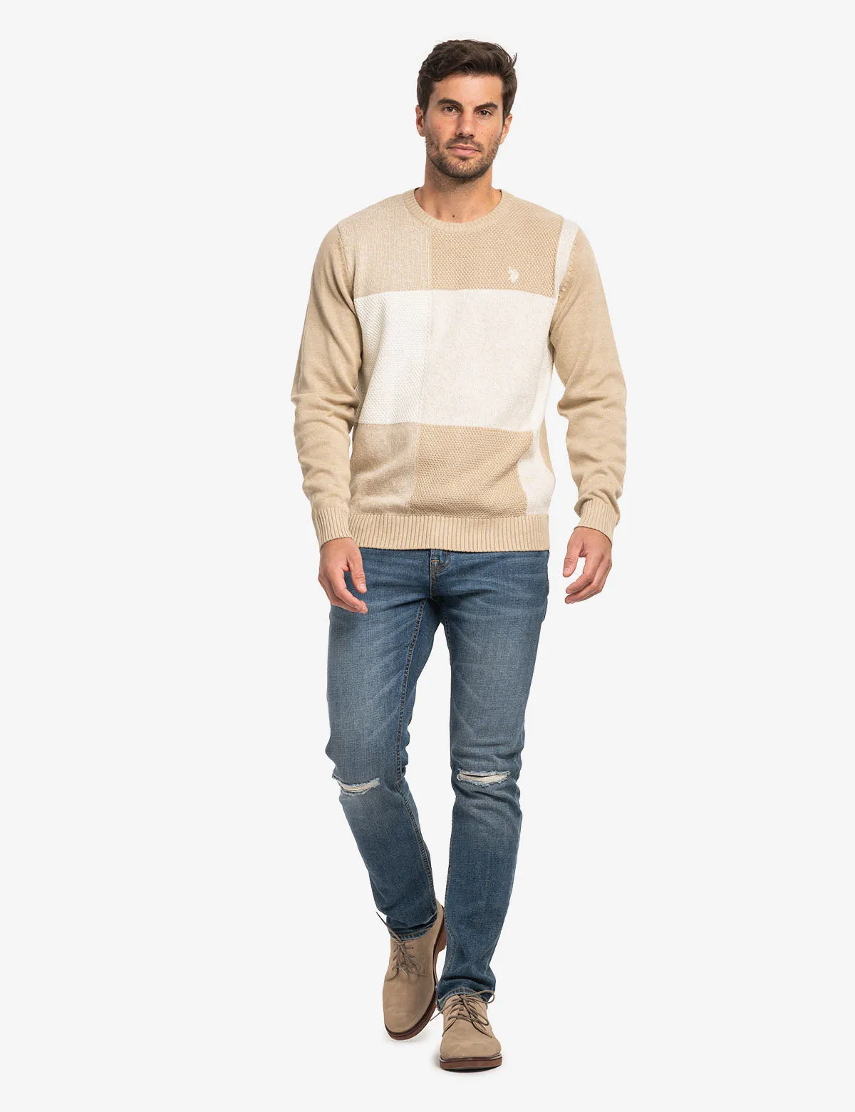 PATCHWORK CREW NECK SWEATER sold by U.S. Polo Assn. product image thumbnail 2