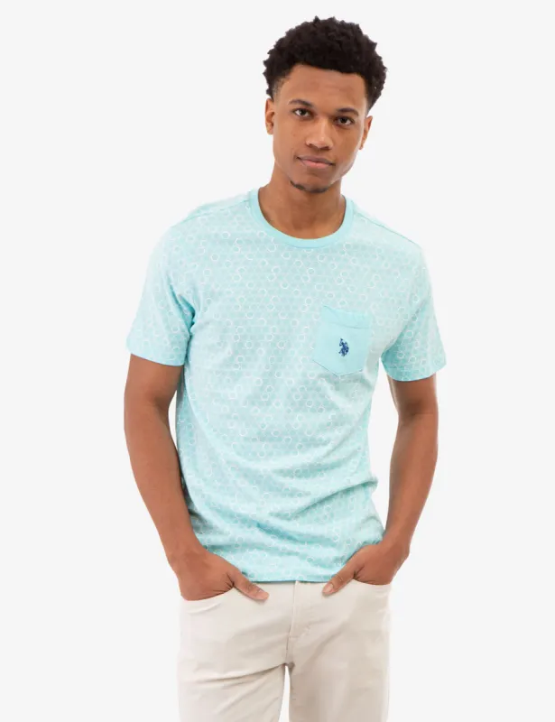 RING PRINT CREW NECK T-SHIRT WITH POCKET sold by U.S. Polo Assn.