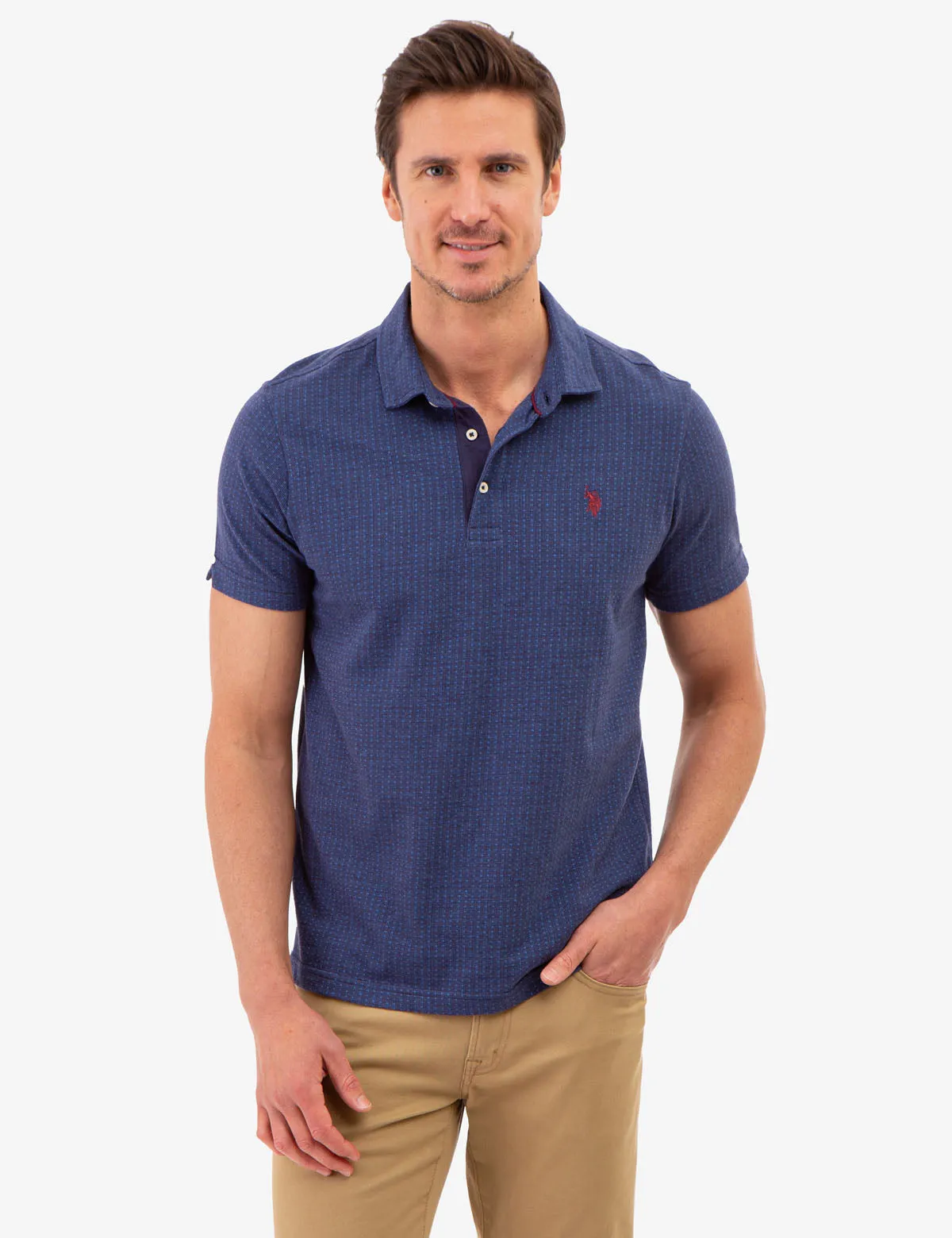JACQUARD PATTERN JERSEY POLO SHIRT sold by U.S. Polo Assn.