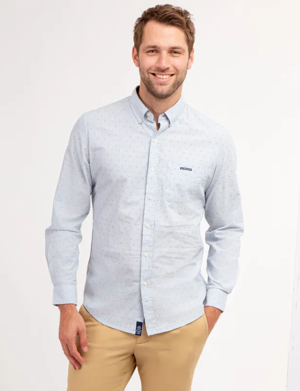 PRINTED YARN DYE HEATHERED POPLIN SHIRT sold by U.S. Polo Assn.