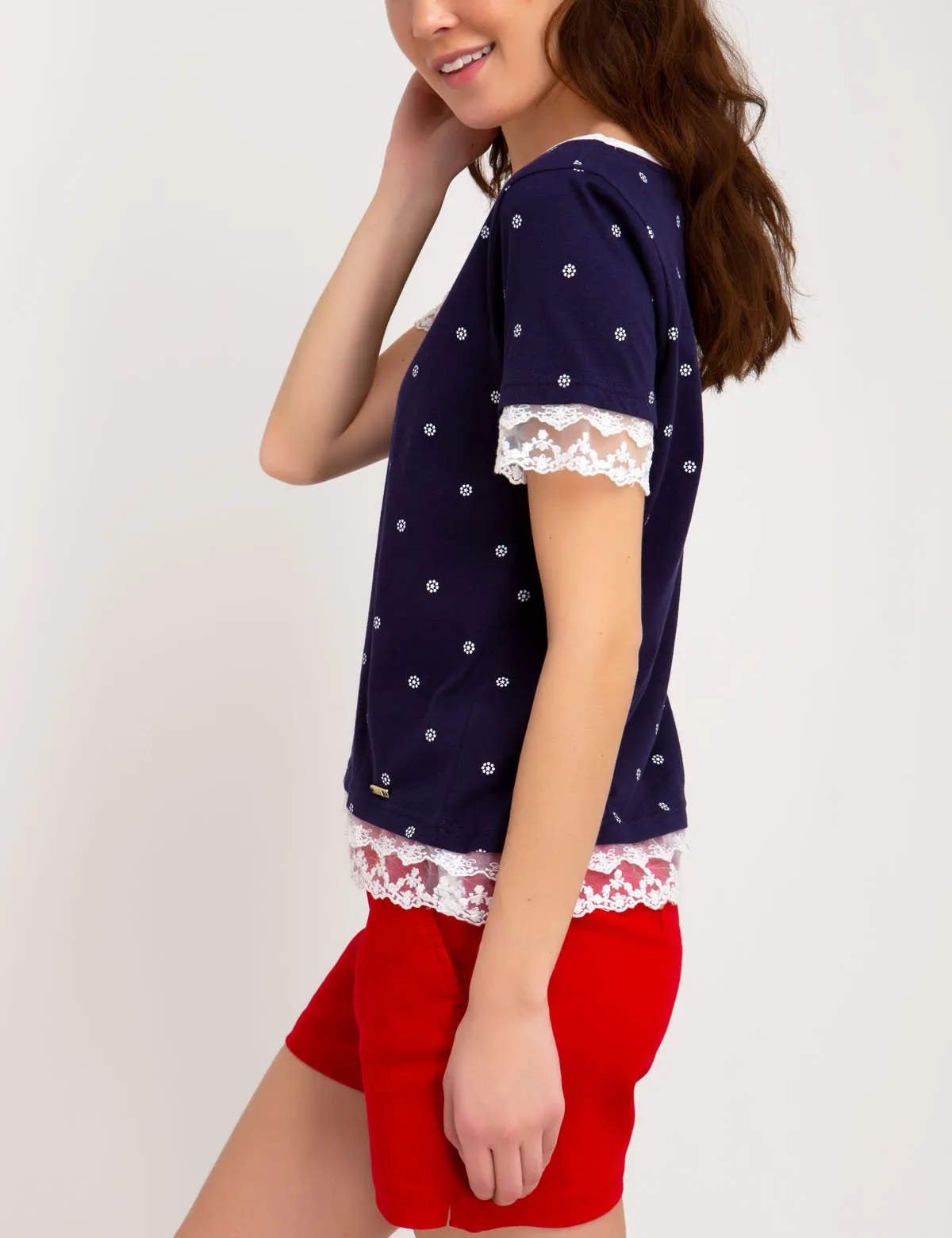 FLORAL LACE TRIM TOP sold by U.S. Polo Assn. product image thumbnail 2