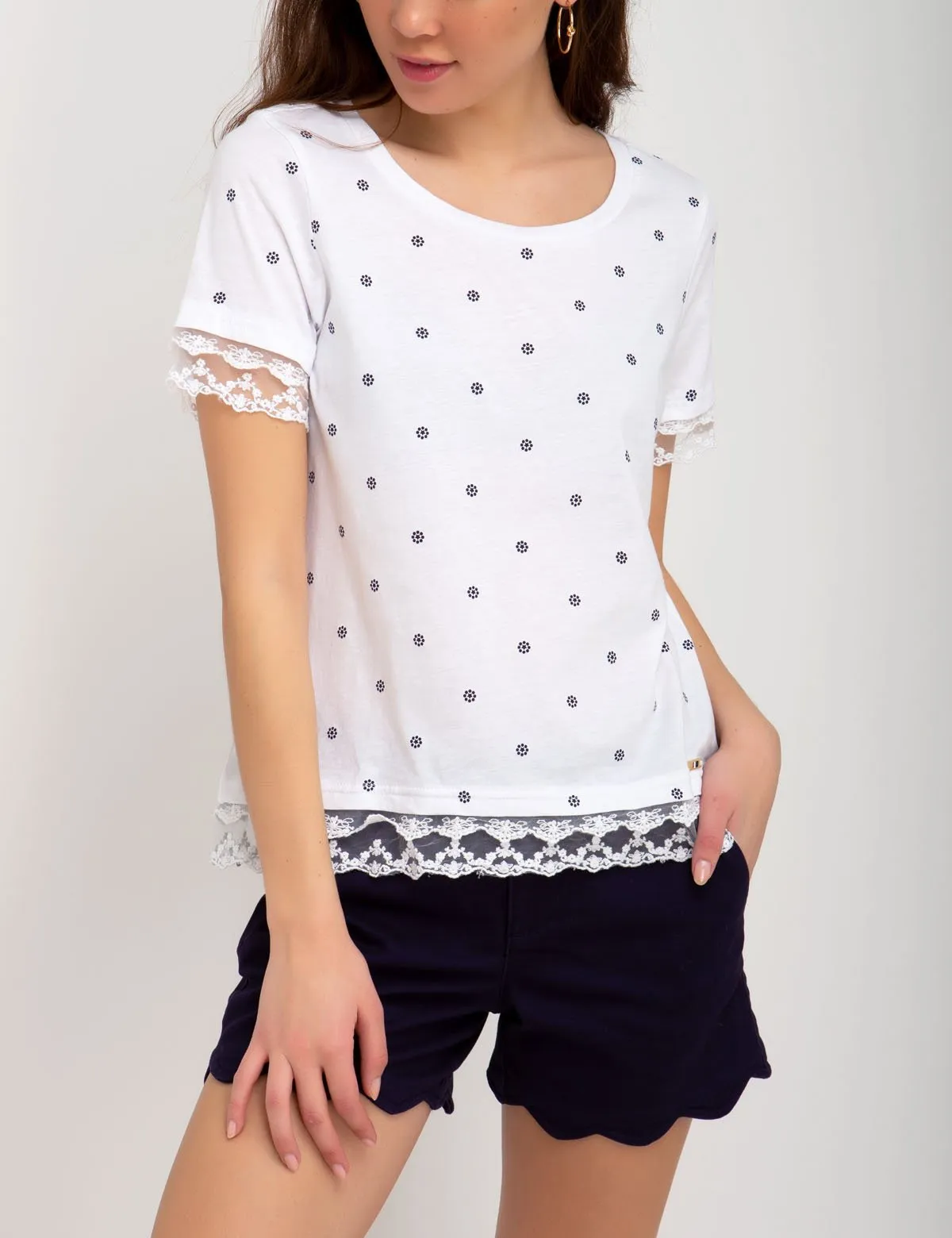 FLORAL LACE TRIM TOP sold by U.S. Polo Assn. product image thumbnail 5