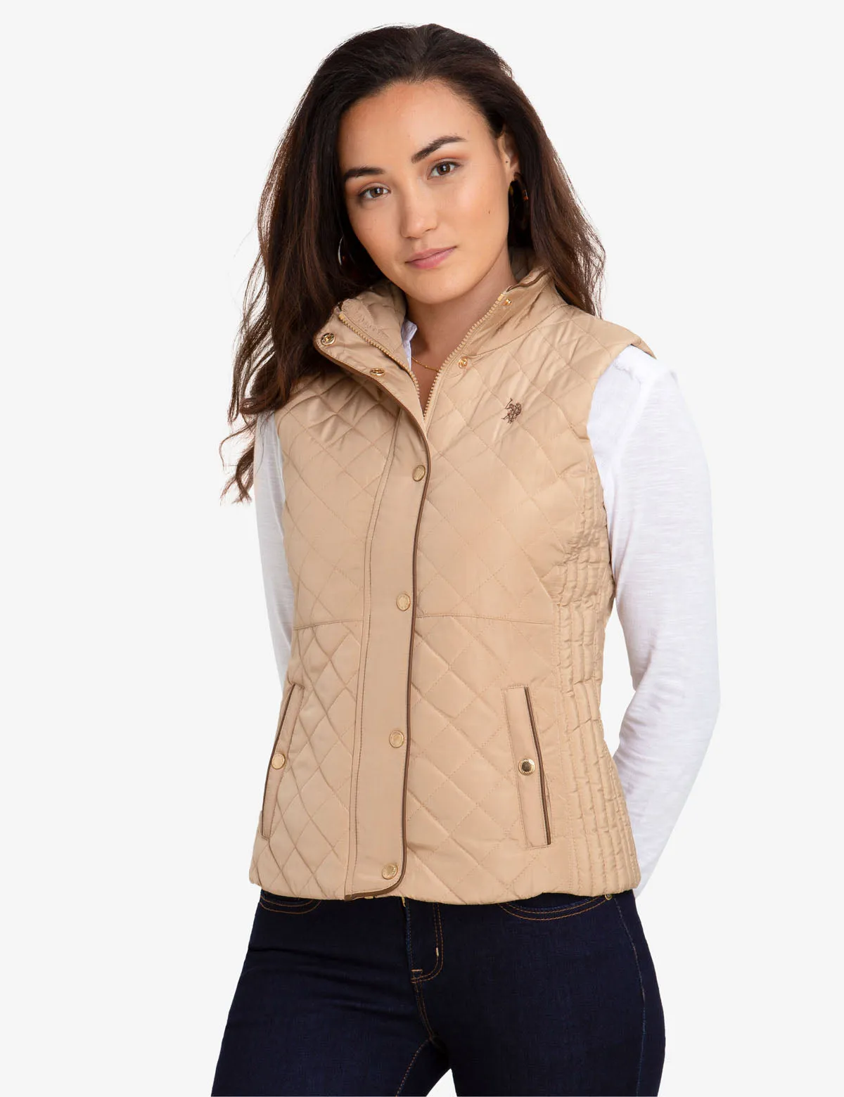 QUILTED VEST WITH FAUX LEATHER PIPING sold by U.S. Polo Assn. product image thumbnail 5