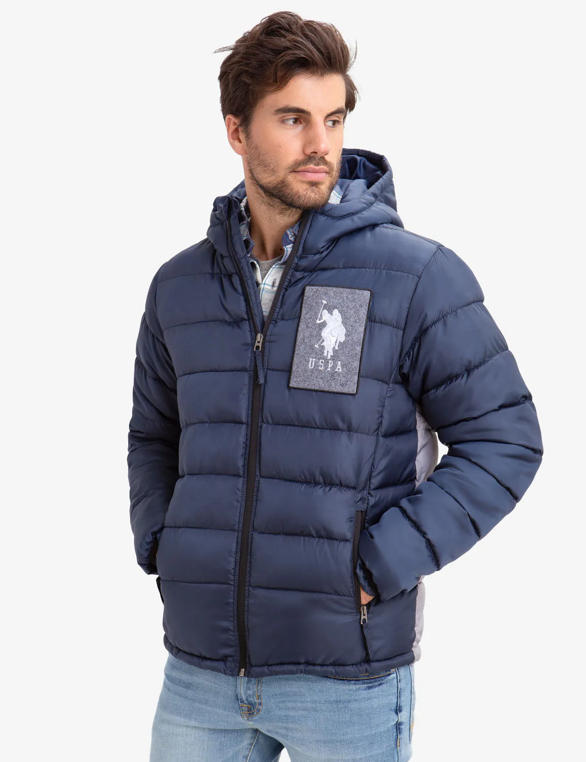 USPA FELT PATCH PUFFER COAT sold by U.S. Polo Assn.