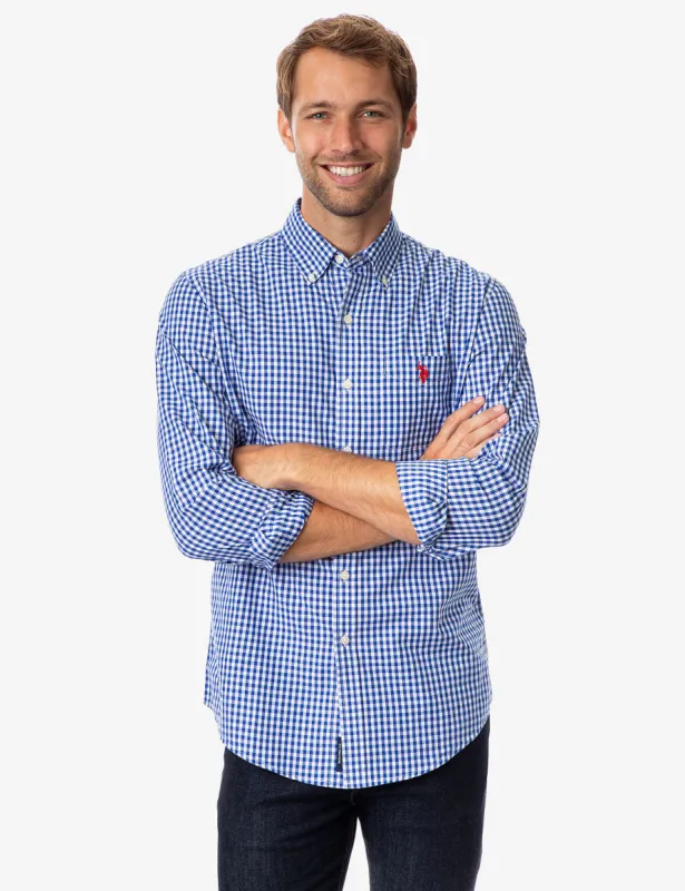 GINGHAM PLAID POPLIN SHIRT sold by U.S. Polo Assn.