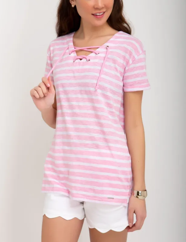STRIPED LACE-UP TOP sold by U.S. Polo Assn.