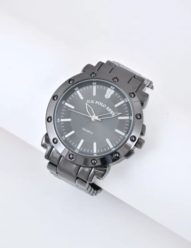 MEN LARGE GUNMETAL ANALOG BRACELET WATCH sold by U.S. Polo Assn.