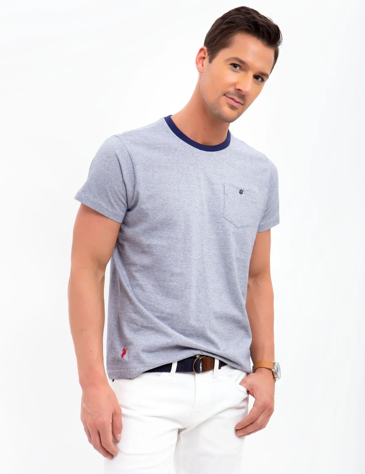 CREW NECK STRIPED T-SHIRT sold by U.S. Polo Assn. product image thumbnail 4