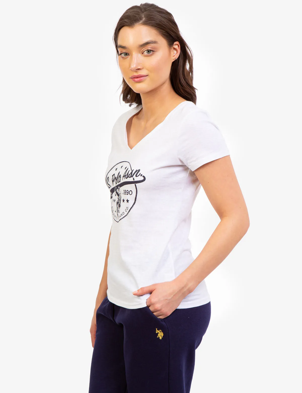 ATHLETIC LOGO V-NECK T-SHIRT sold by U.S. Polo Assn. product image thumbnail 3