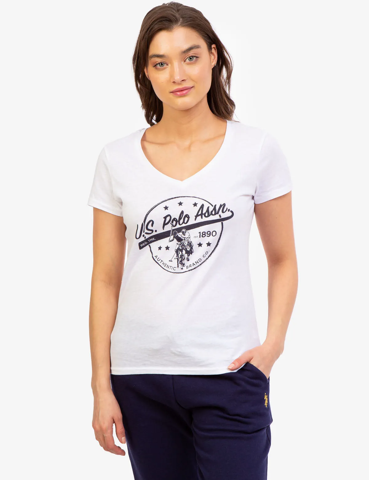 ATHLETIC LOGO V-NECK T-SHIRT sold by U.S. Polo Assn.