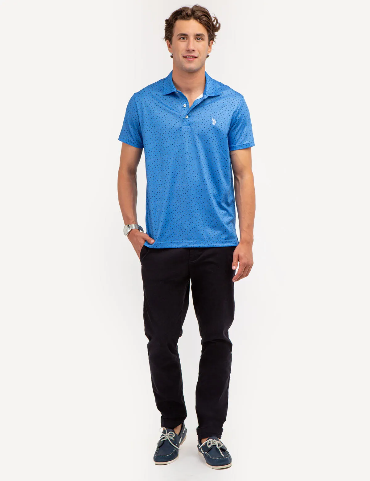 SHADOW DOT PRINT PERFORMANCE POLO SHIRT sold by U.S. Polo Assn. product image thumbnail 2