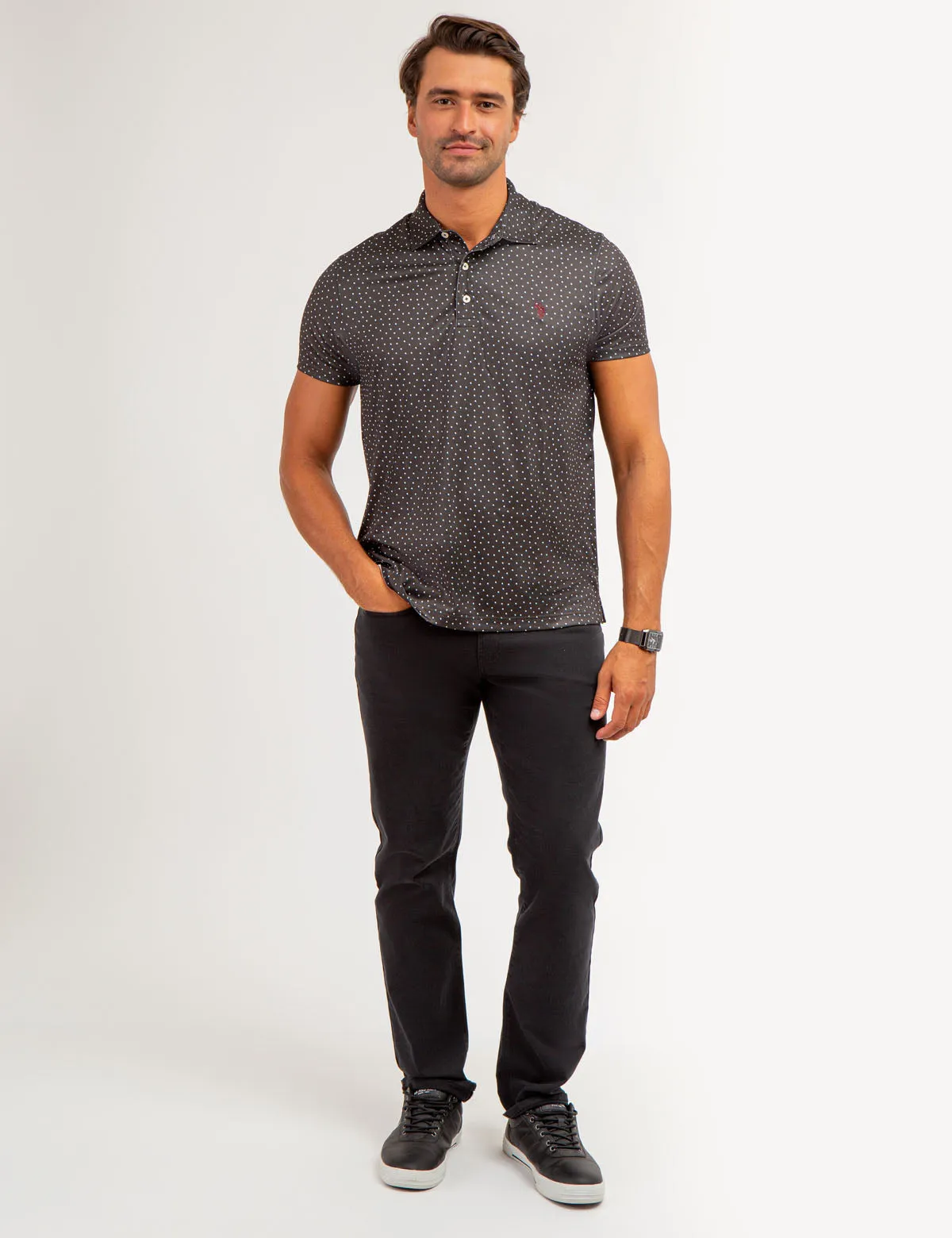 SHADOW DOT PRINT PERFORMANCE POLO SHIRT sold by U.S. Polo Assn. product image thumbnail 5