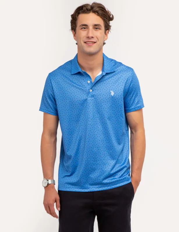 SHADOW DOT PRINT PERFORMANCE POLO SHIRT sold by U.S. Polo Assn.