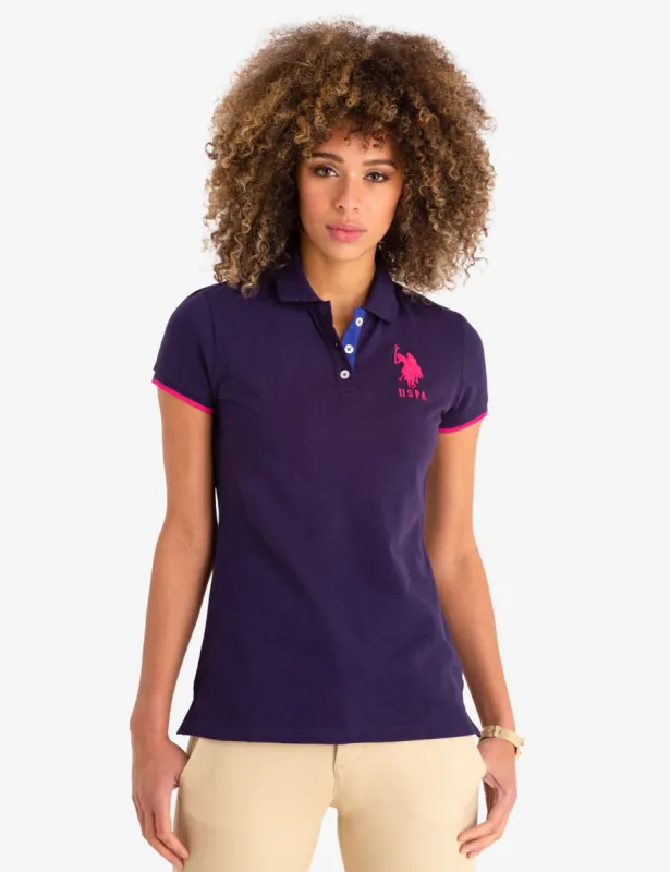STRETCH BIG LOGO TIPPED POLO SHIRT sold by U.S. Polo Assn.
