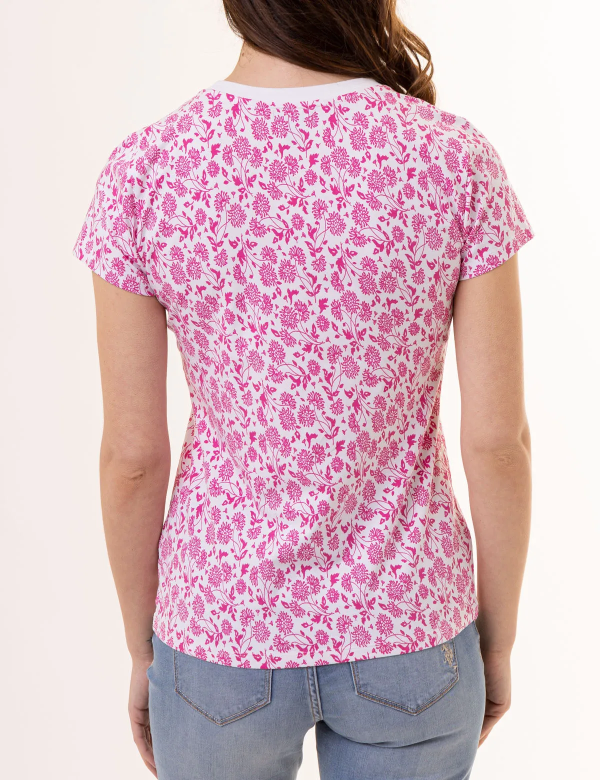 ALL OVER FLORAL PRINT CREW NECK T-SHIRT sold by U.S. Polo Assn. product image thumbnail 3