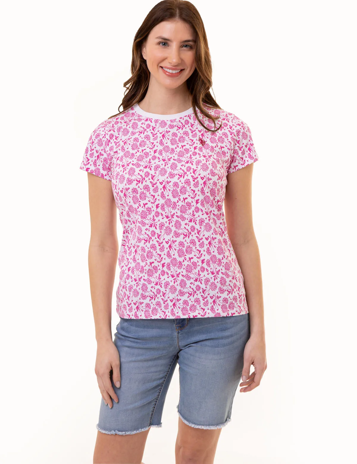 ALL OVER FLORAL PRINT CREW NECK T-SHIRT sold by U.S. Polo Assn.