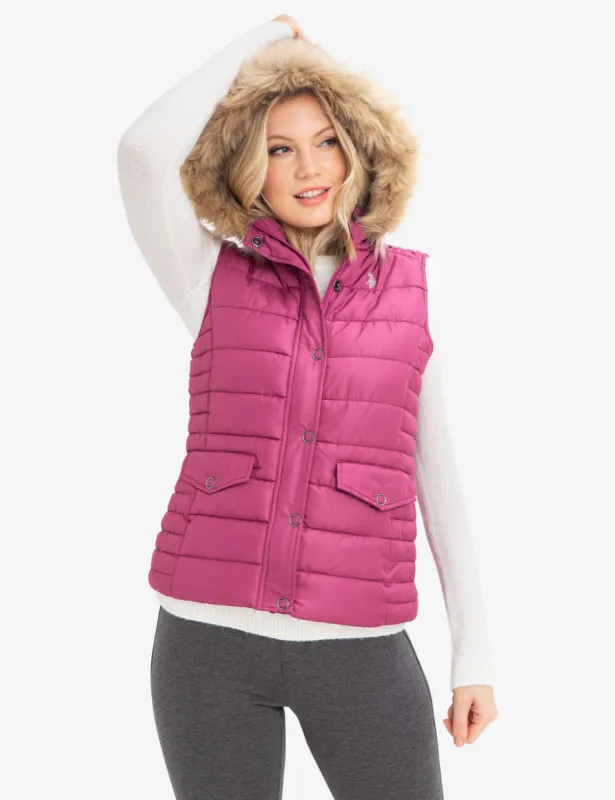 FUR HOODED VEST sold by U.S. Polo Assn.