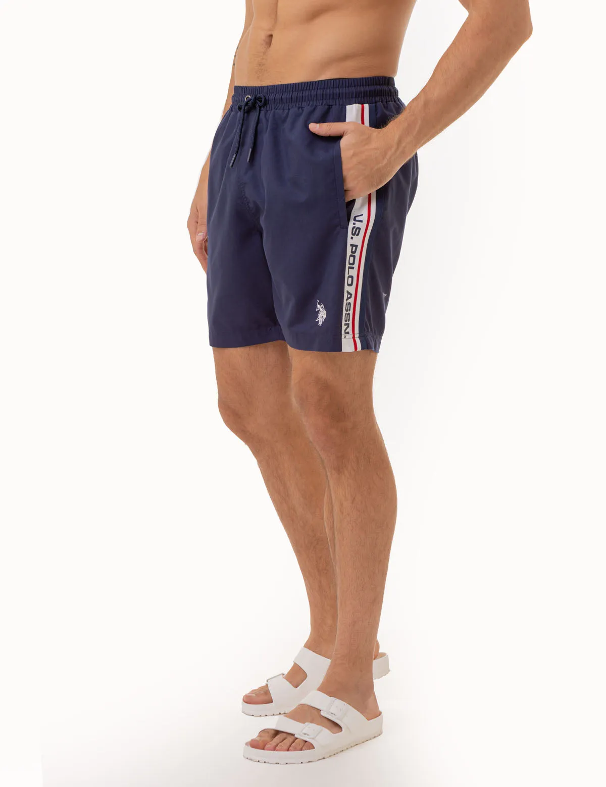 7 SIGNATURE STRIPE SWIM TRUNKS sold by U.S. Polo Assn.