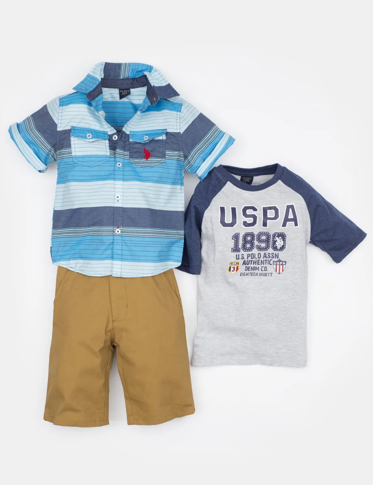 Boys 3 Piece Set - Woven Shirt, Tee & Shorts sold by U.S. Polo Assn. product image thumbnail 4