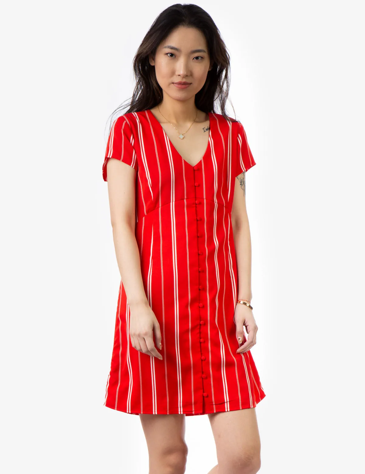 STRIPE BUTTON UP DRESS sold by U.S. Polo Assn.