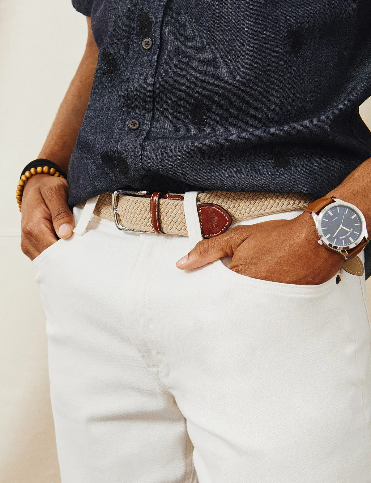 MEN'S BROWN STRAP WITH BLUE DIAL ANALOG WATCH sold by U.S. Polo Assn.