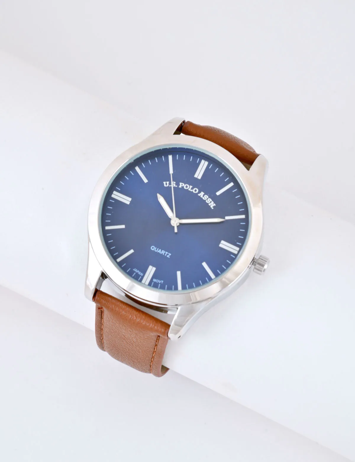 MEN'S BROWN STRAP WITH BLUE DIAL ANALOG WATCH sold by U.S. Polo Assn. product image thumbnail 2