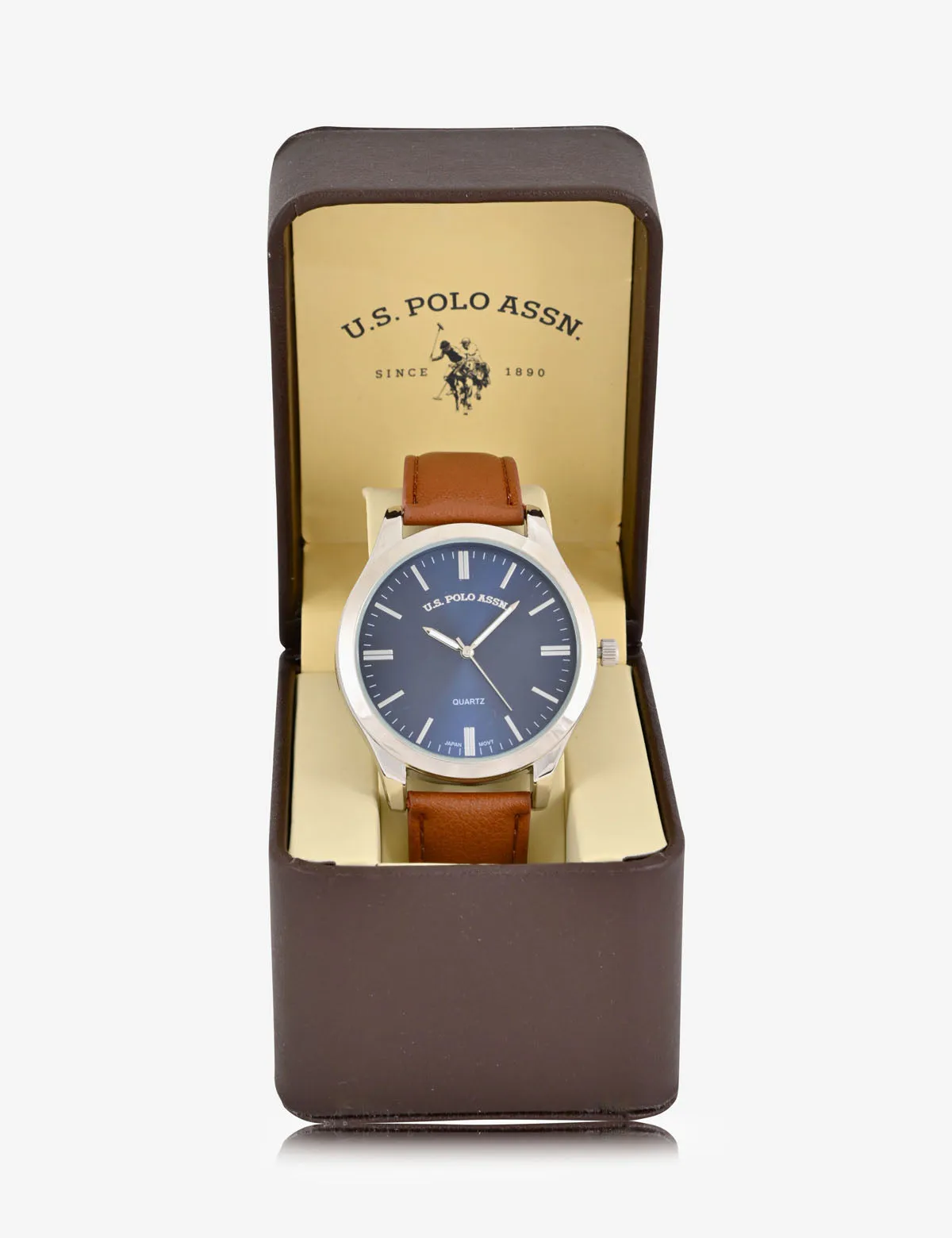 MEN'S BROWN STRAP WITH BLUE DIAL ANALOG WATCH sold by U.S. Polo Assn. product image thumbnail 4
