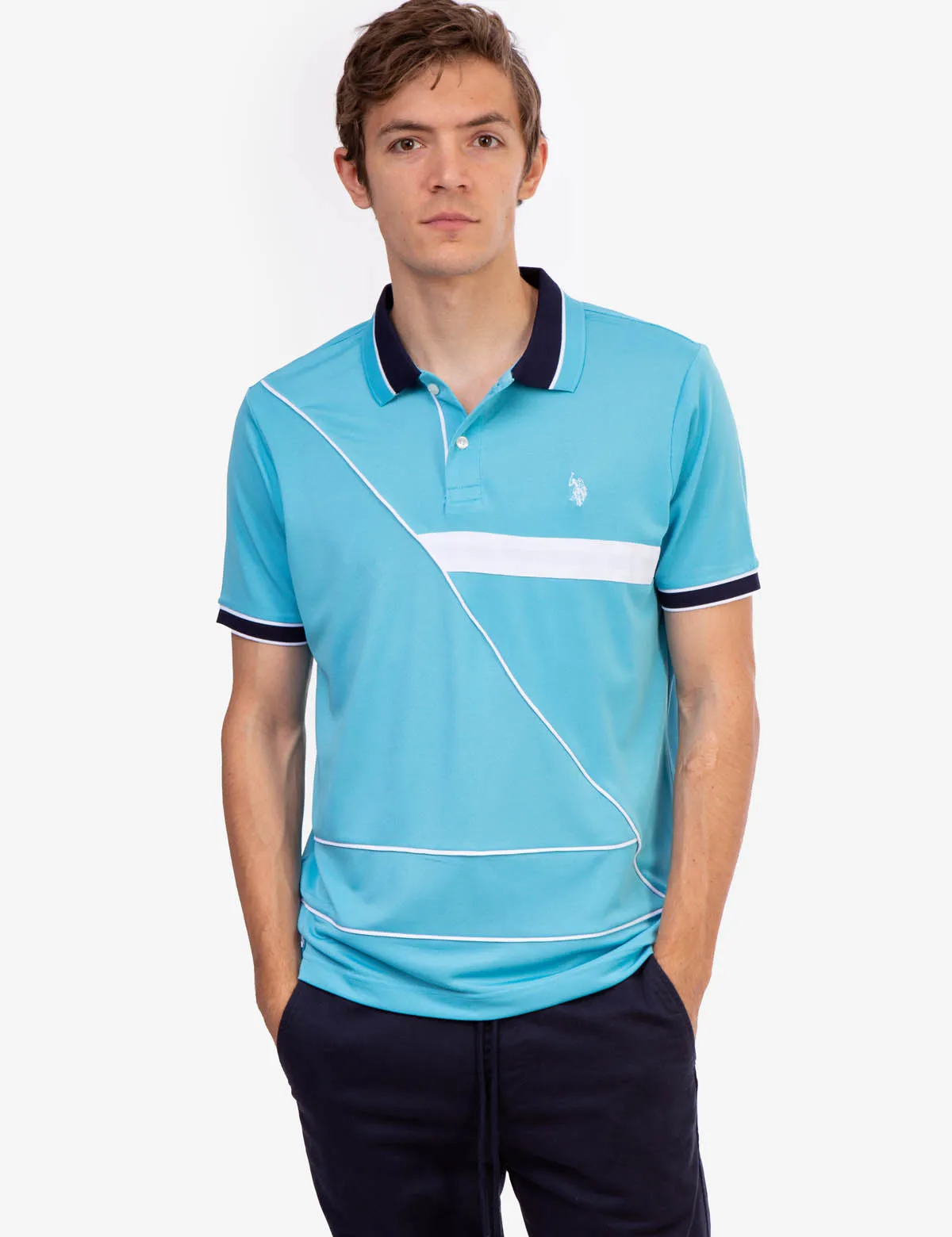 PIQUE COLORBLOCK POLO SHIRT sold by U.S. Polo Assn.