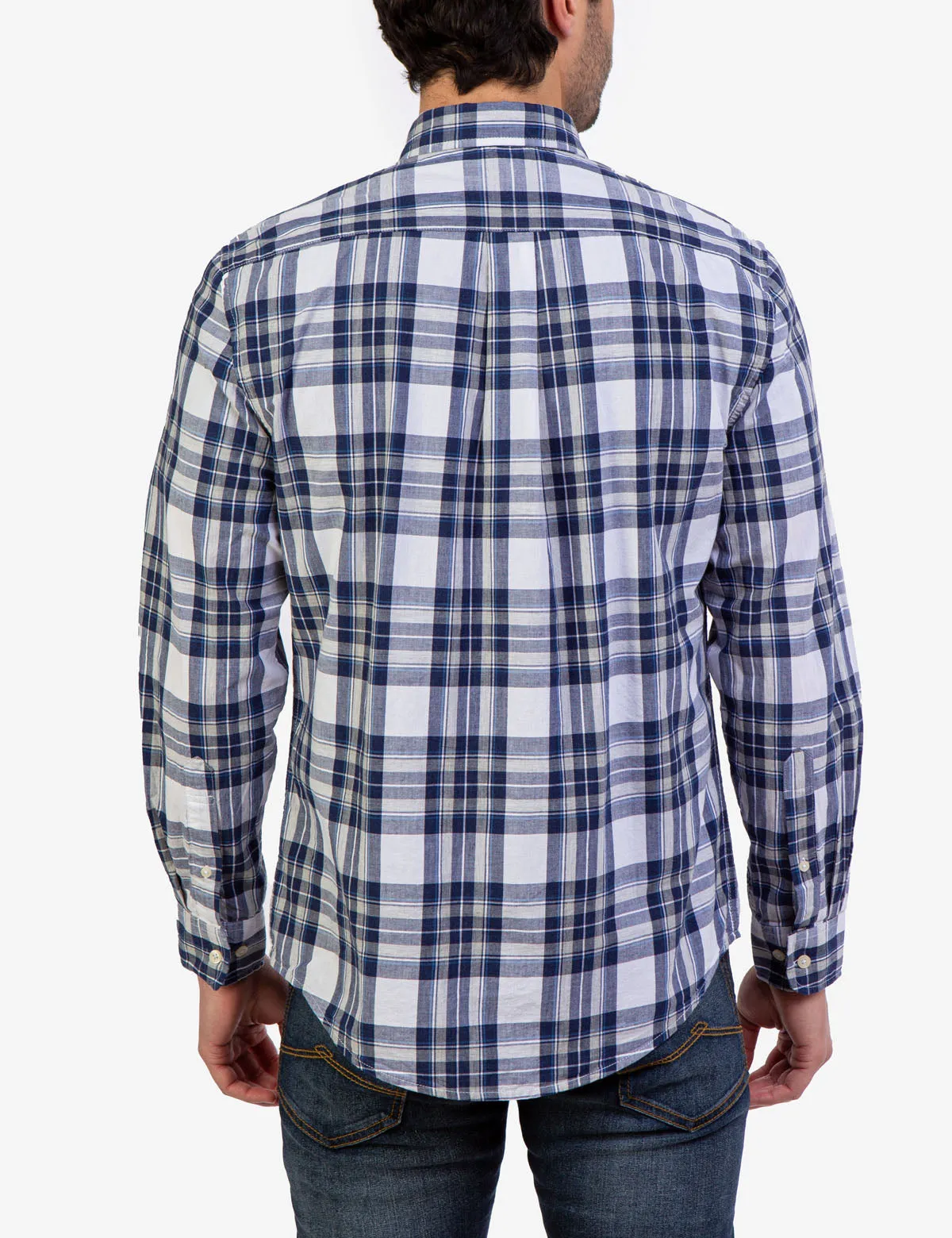 HEATHER POPLIN PLAID LONG SLEEVE SHIRT sold by U.S. Polo Assn. product image thumbnail 4
