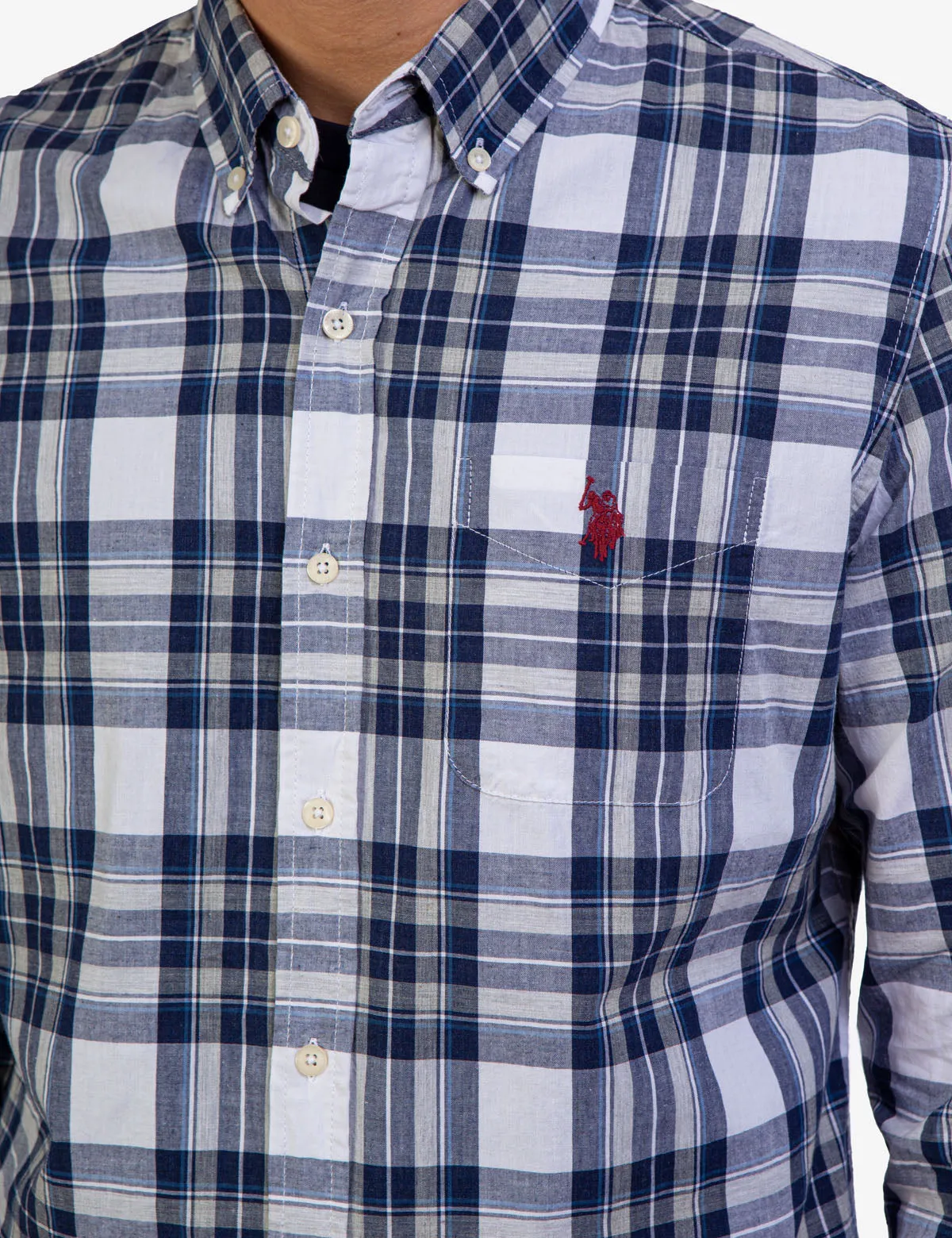 HEATHER POPLIN PLAID LONG SLEEVE SHIRT sold by U.S. Polo Assn. product image thumbnail 5