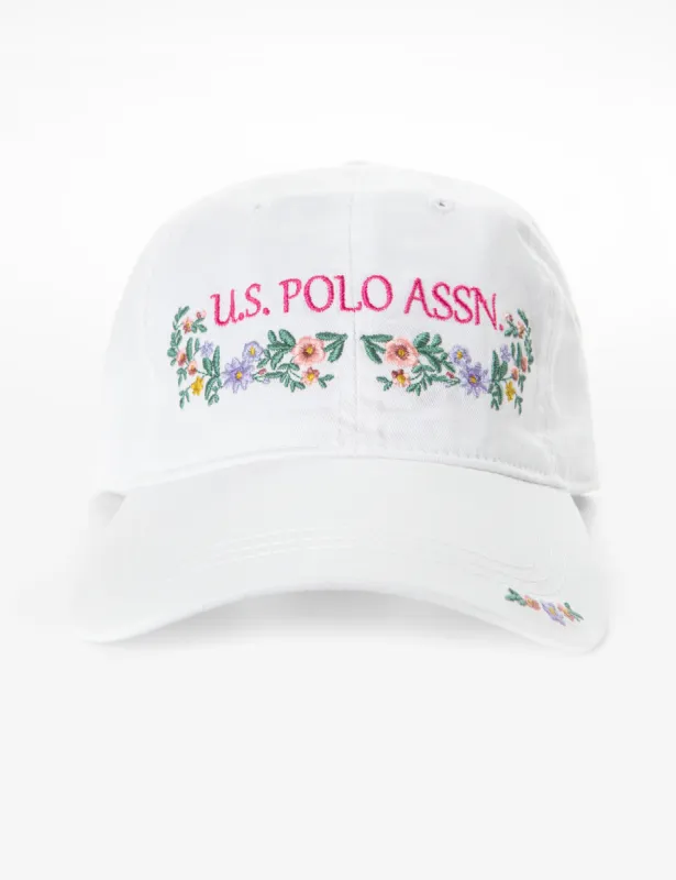 FLORAL EMBROIDERED BASEBALL CAP sold by U.S. Polo Assn.