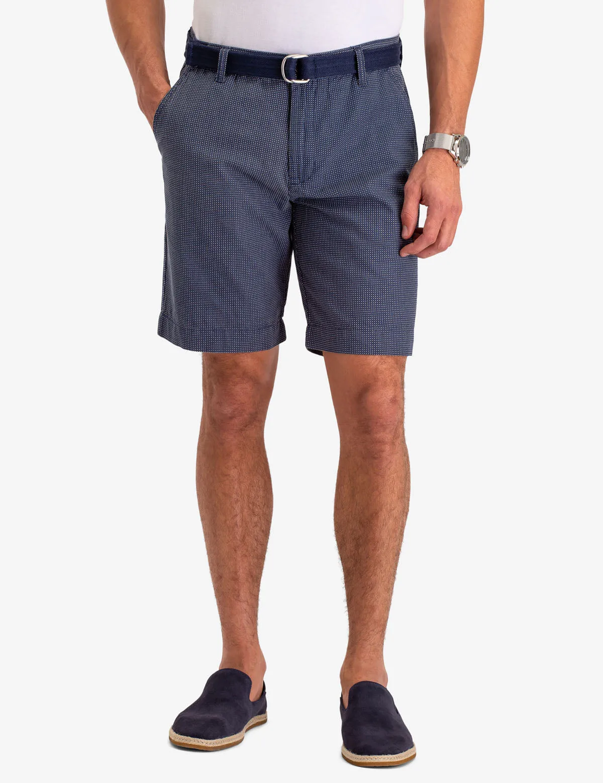 BELTED PRINTED CHAMBRAY SHORTS sold by U.S. Polo Assn.