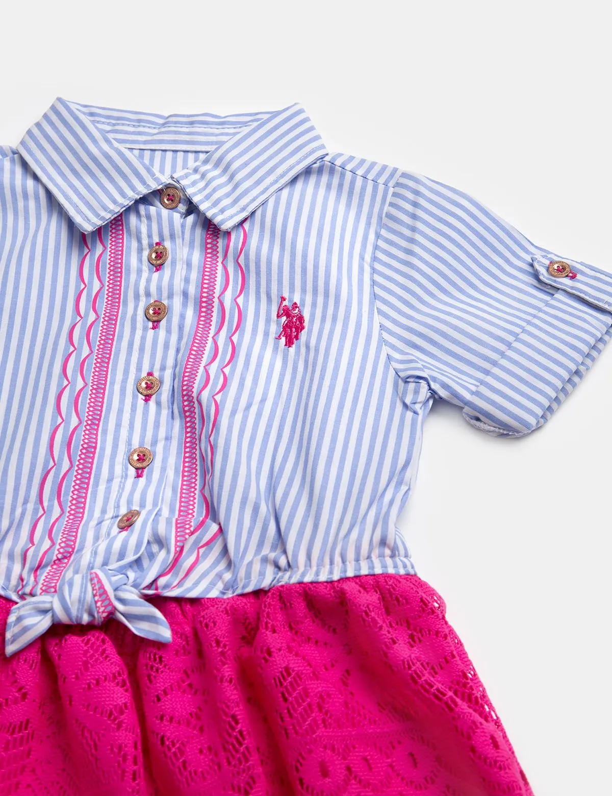 GIRLS DRESS WITH STRIPES AND LACE sold by U.S. Polo Assn. product image thumbnail 2