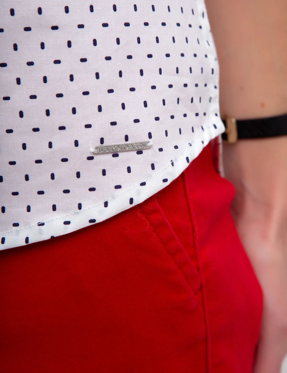 RUFFLE POPOVER SHORT SLEEVE SHIRT sold by U.S. Polo Assn. product image thumbnail 4