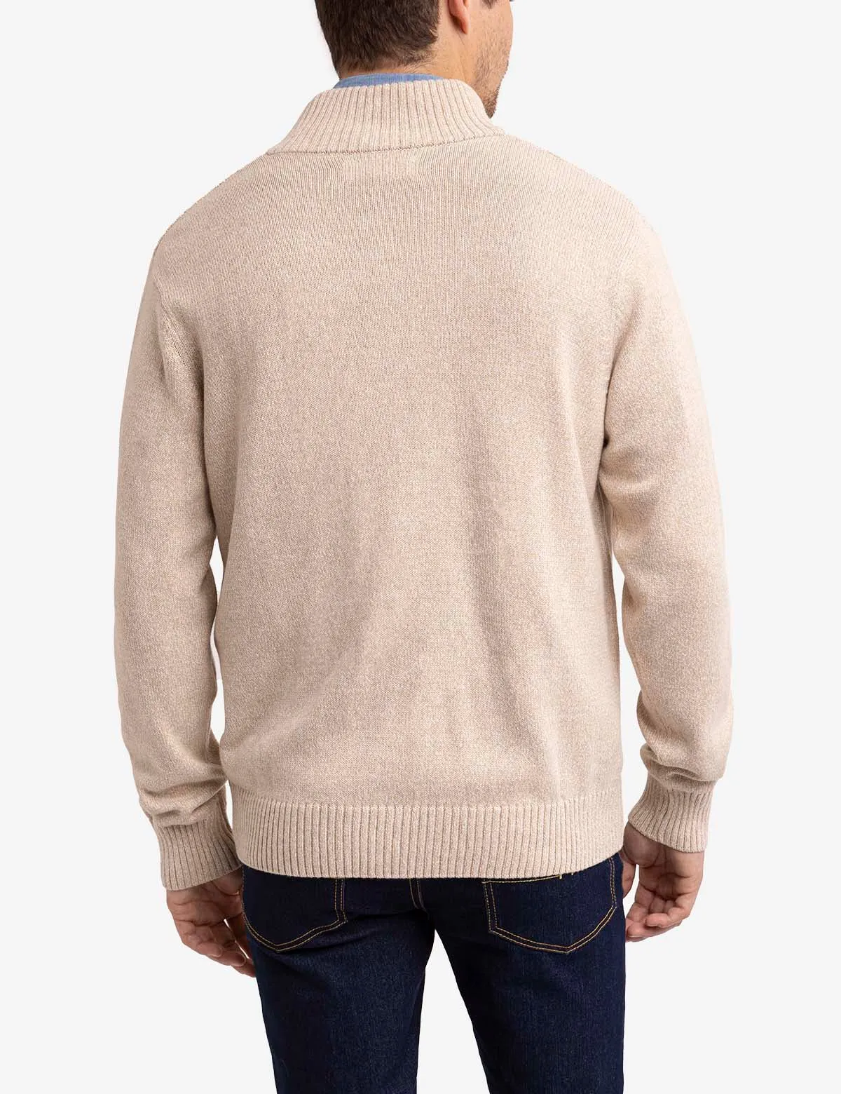 TEXTURED YOKE FULL ZIP SWEATER sold by U.S. Polo Assn. product image thumbnail 4