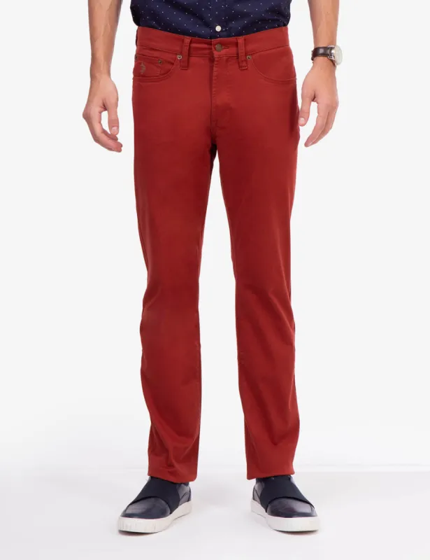SLIM STRAIGHT 5 POCKET STRETCH CHINO PANTS sold by U.S. Polo Assn.