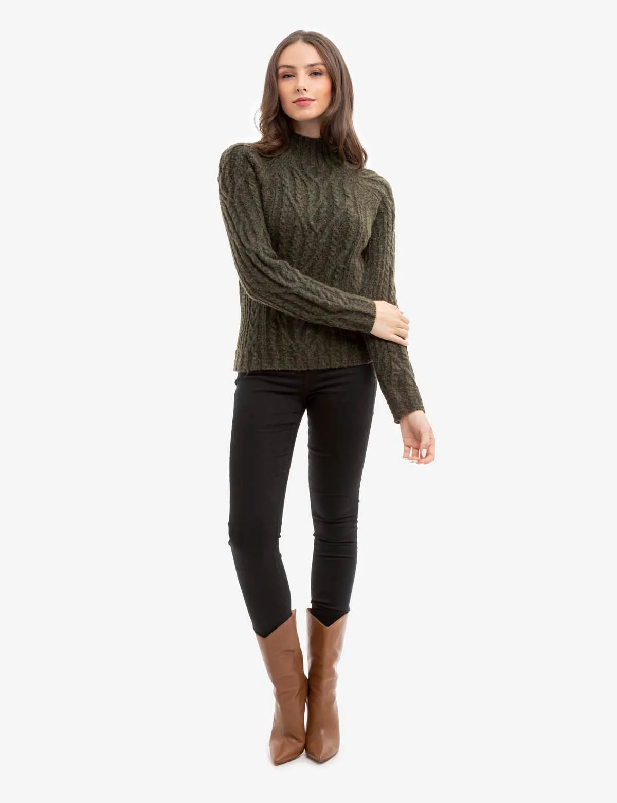 CHUNKY MOCK NECK CABLE SWEATER sold by U.S. Polo Assn. product image thumbnail 2