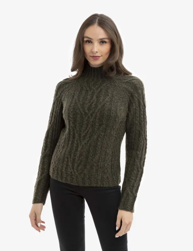 CHUNKY MOCK NECK CABLE SWEATER sold by U.S. Polo Assn.