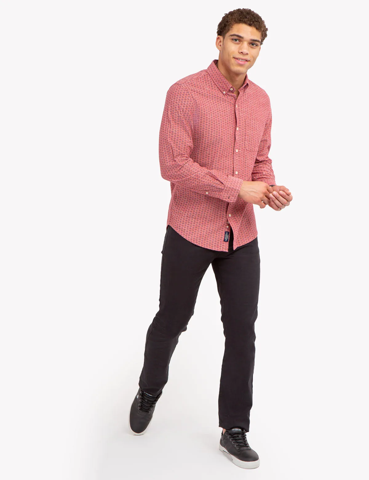 COTTON SLUB DISCHARGED PRINT SHIRT sold by U.S. Polo Assn. product image thumbnail 3