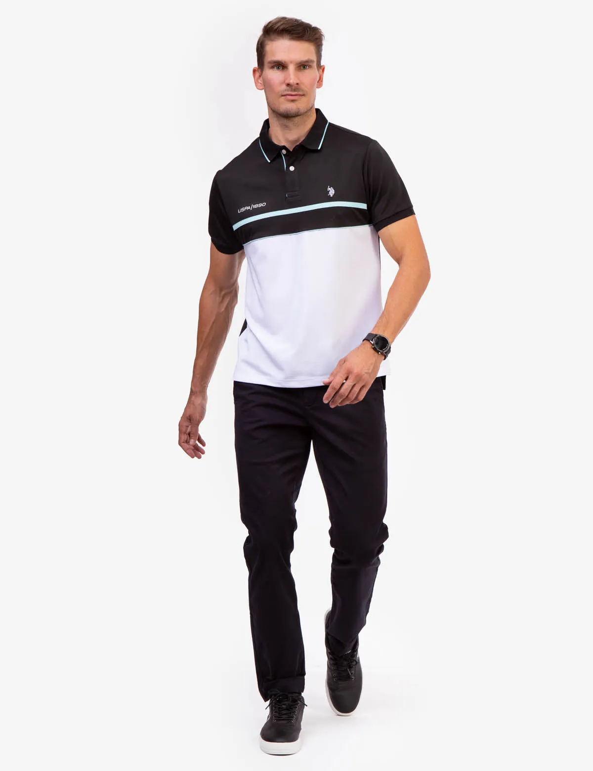 USPA PIQUE COLORBLOCK POLO SHIRT sold by U.S. Polo Assn. product image thumbnail 2