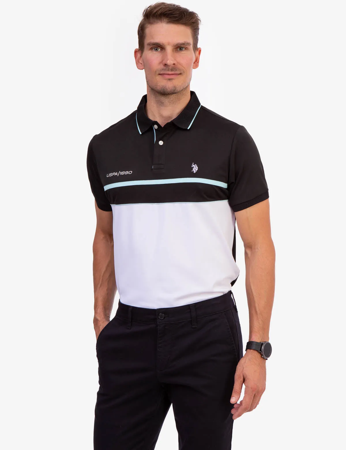 USPA PIQUE COLORBLOCK POLO SHIRT sold by U.S. Polo Assn.