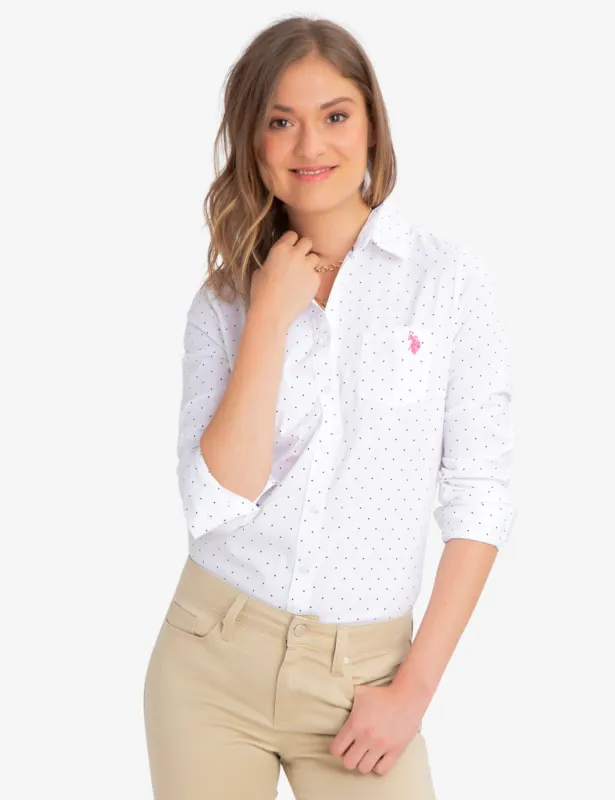 STRETCH DOT POPLIN SHIRT sold by U.S. Polo Assn.