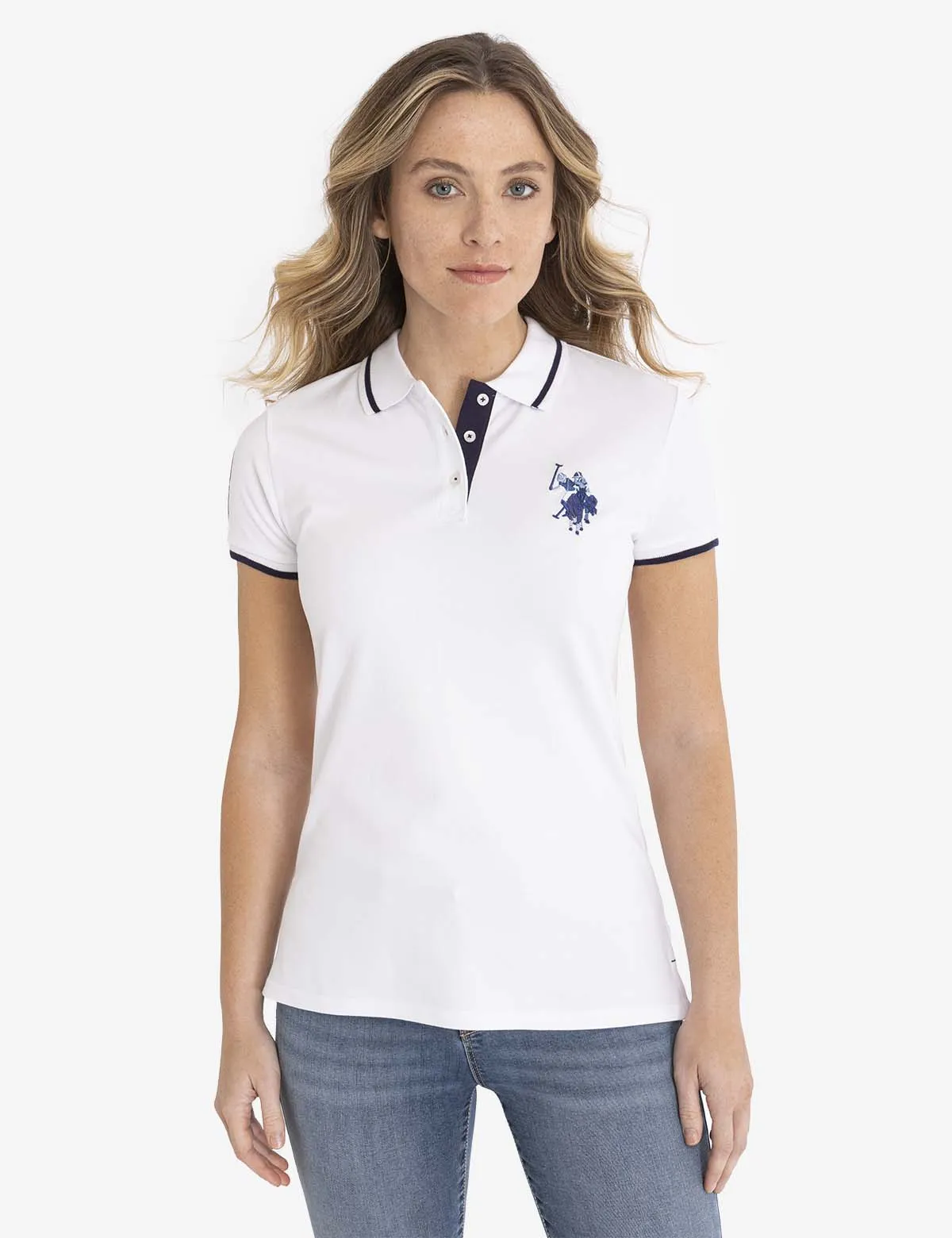 MULTI-TONAL LOGO SOLID POLO SHIRT sold by U.S. Polo Assn. product image thumbnail 2