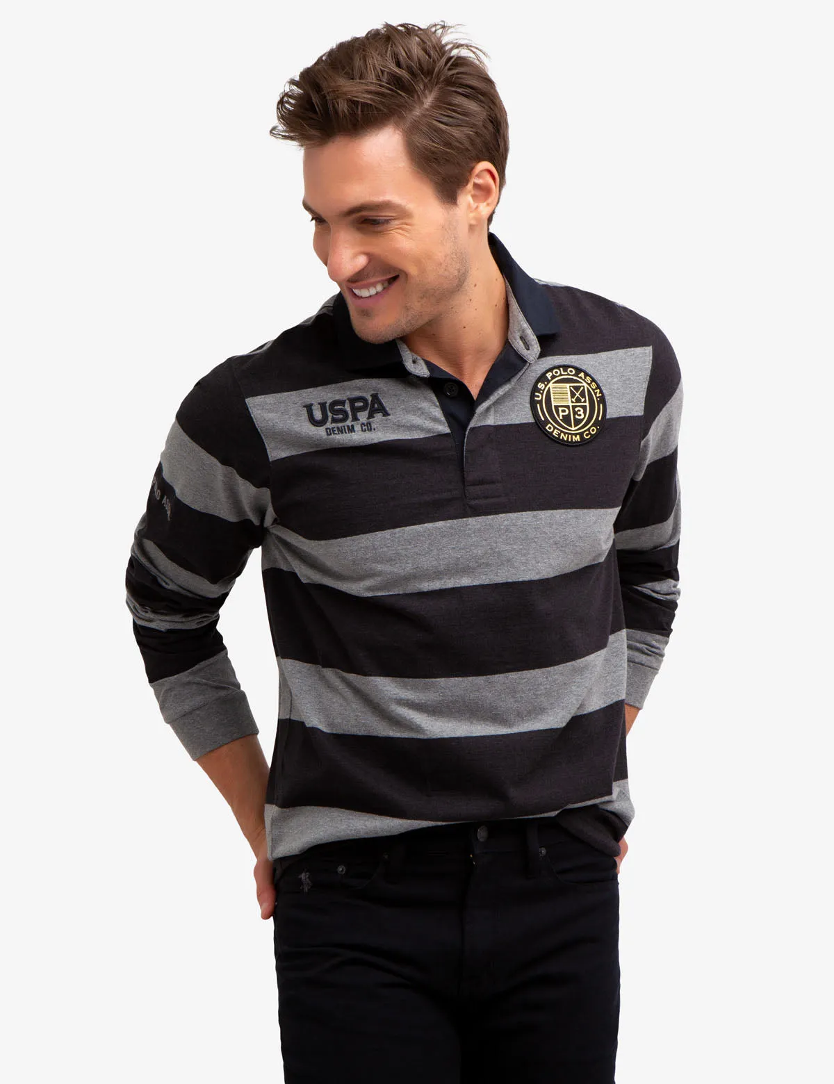 STRIPED LONG SLEEVE POLO SHIRT sold by U.S. Polo Assn.