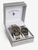 HIS AND HERS BLACK AND GOLD DIAMOND WATCH SET sold by U.S. Polo Assn.